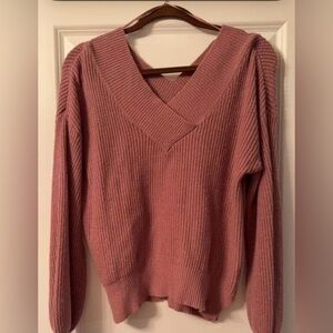 Women's Mauve V-Neck Sweater
